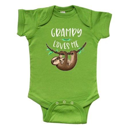 

Inktastic Grampy Loves Me Cute Sloth and Baby Gift Baby Boy or Baby Girl Bodysuit