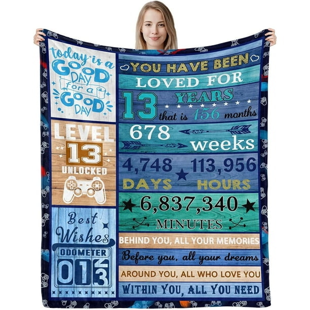 LHSHID 13 Year Old Boy Birthday Gift Blanket 50x60in