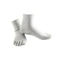 thumbnail image 3 of facefd 1Pair Comfy Five Toe Socks Cotton High Crew Sock Athletic Solid Socks Grey, 3 of 7