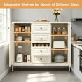 thumbnail image 4 of 40.16'' Steel Storage Sideboard Buffet Cabinet, Freestanding Accent Cabinet with 4 Drawers & 2 Doors, Adjustable Shelves Console Cabinet for Living Room, Kitchen, Entryway, Hallway(Beige), 4 of 19