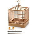 thumbnail image 1 of AIHOME Bird Feeding Cage Breathable Bird Carrier Parrot Retro Square Travel Cage for Small Birds, 1 of 9