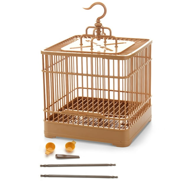 AIHOME Bird Feeding Cage Breathable Bird Carrier Parrot Retro Square Travel Cage for Small Birds