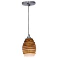 thumbnail image 1 of 23733-BS-AMB Adele 1 Light Glass Pendant in Brushed Steel with Amber, 1 of 1