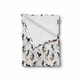 thumbnail image 2 of Skeleton Soft Flannel Fleece Throw Blanket, Whimsical Pattern with Scary on Skateboard with Bubbles, Cozy Plush for Indoor and Outdoor Use, 50" x 60", Charcoal Grey White, by Ambesonne, 2 of 6