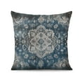 thumbnail image 2 of Ethnic Design Boho Decorative Linen Blue Carpet Pattern Throw Pillow Covers 18 X 18 Inch, Set Of 4, Linen Study Sofa Cushion Cover Indoor Living Room Home Decor, 2 of 6