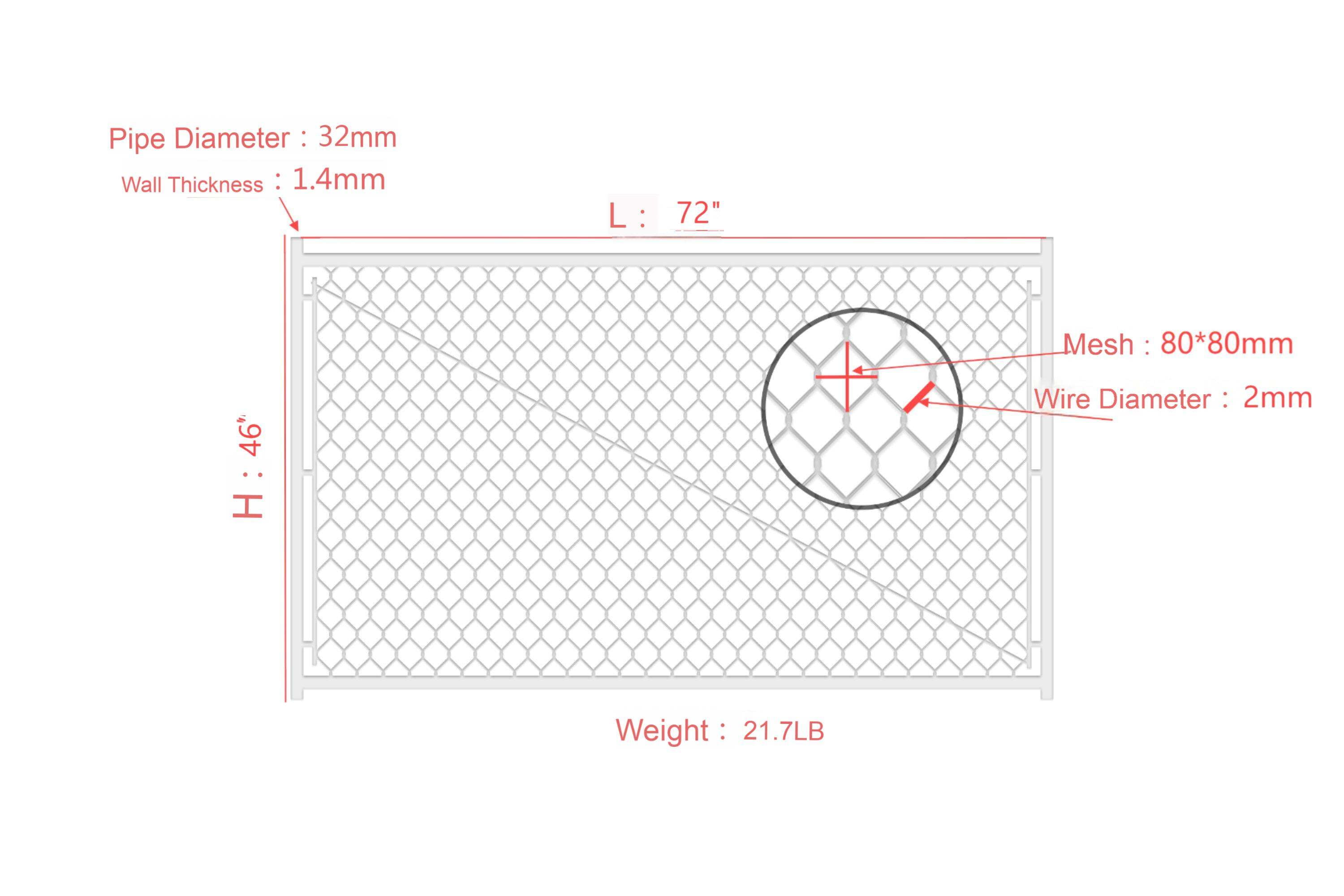 Privacy Fence Adjustable Chain Link Walk Gate Kit with Round Corner Frame, Fit-Right, 3.8'H,Fence Panels