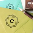 thumbnail image 2 of Printtoo Square Swirl Border Alphabet C Monogram Wood Mounted Rubber Stamp Office Stationary, 2 of 5
