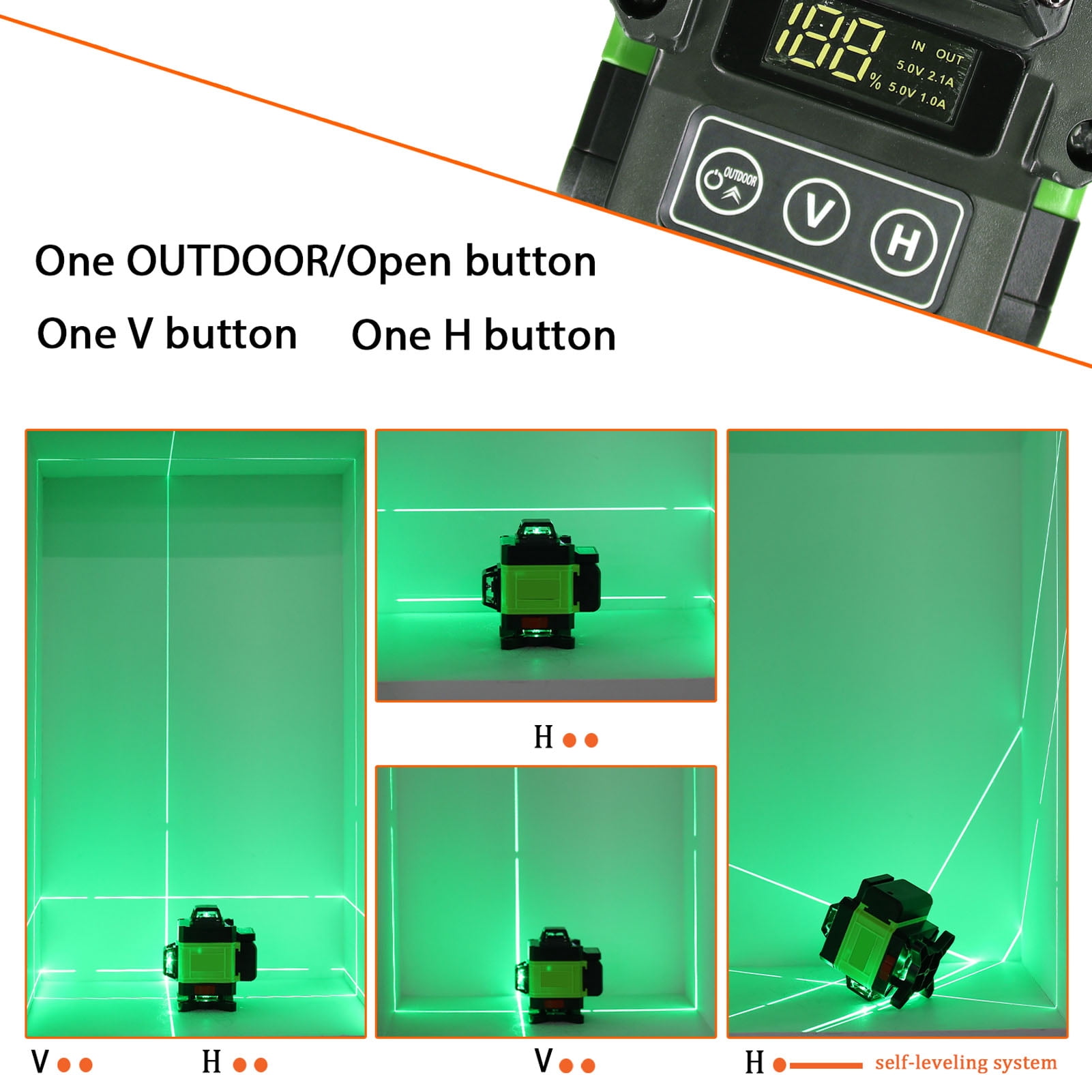 WMWZM 16-Line Green Laser Level with Remote, 4x360 °   Self-Leveling Tool for Construction, Tiling, Ceiling, Indoor/Outdoor Use