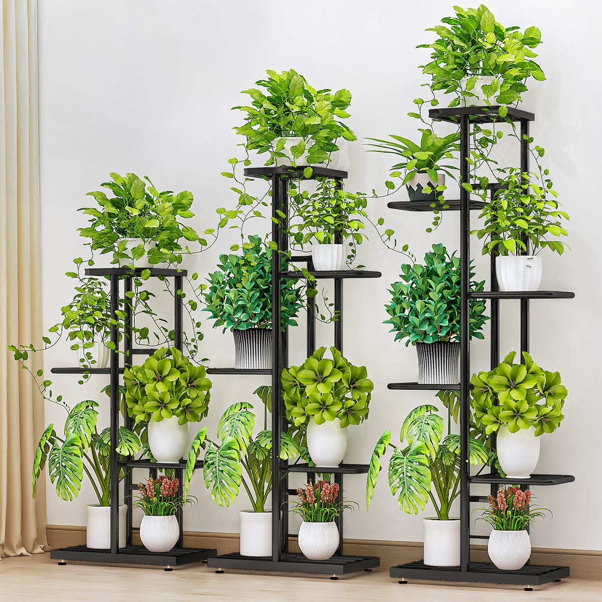 Suneducationgroupcom 3 Holder Plant Pot Stand Metal Flower Display Shelf Garden Patio Outdoor Indoor Garden Ornaments Garden Patio