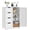 White, variant on Freestanding MDF Floor Cabinet with 4 Drawers & Single Door, Waterproof Storage Organizer for Home