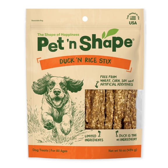 Pet 'n Shape Duck 'n Rice Stix Dog Treats, 1 Pound