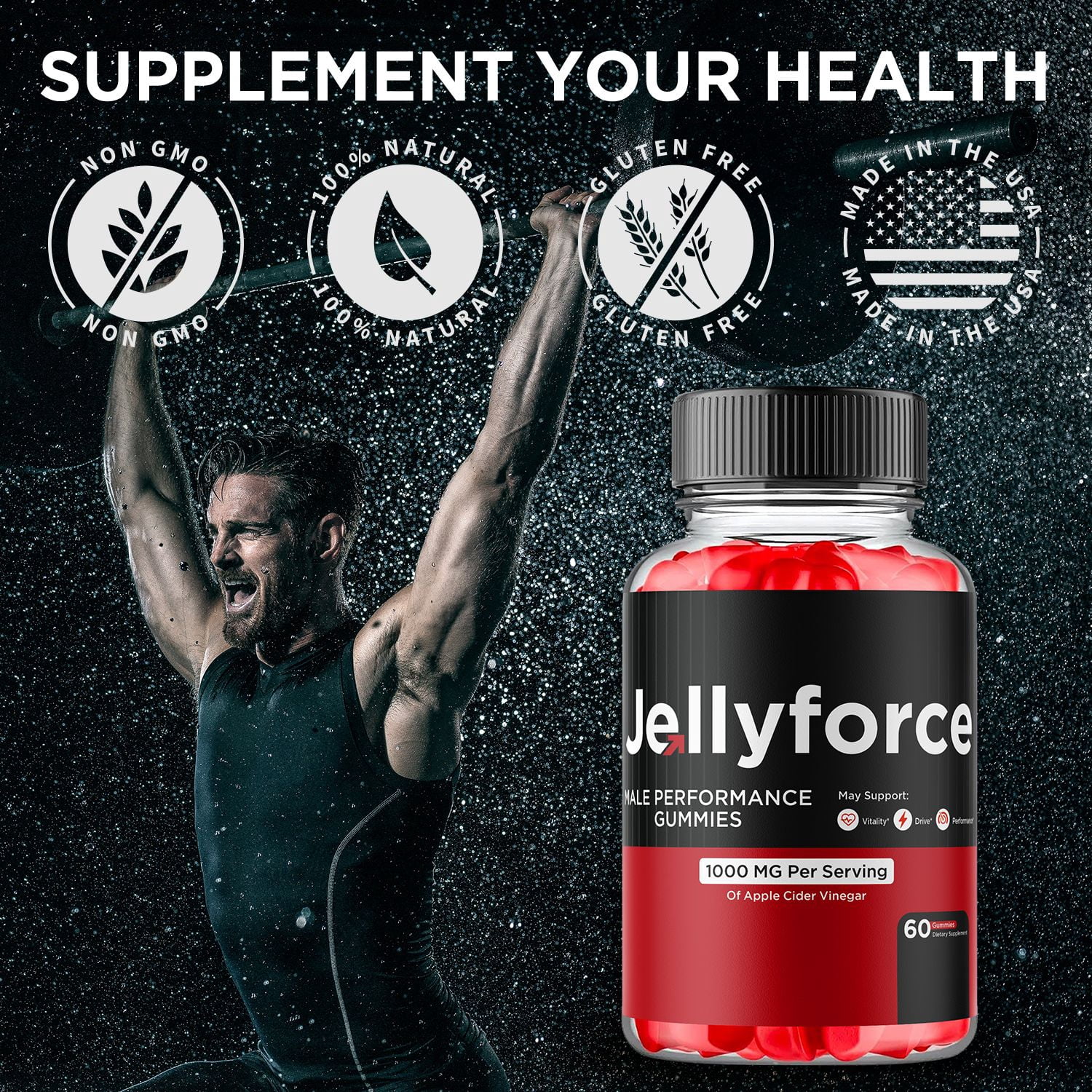 Jellyforce Gummies Advanced Formula All Natural Vitamin Supplement Jelly Force 60 Gummies