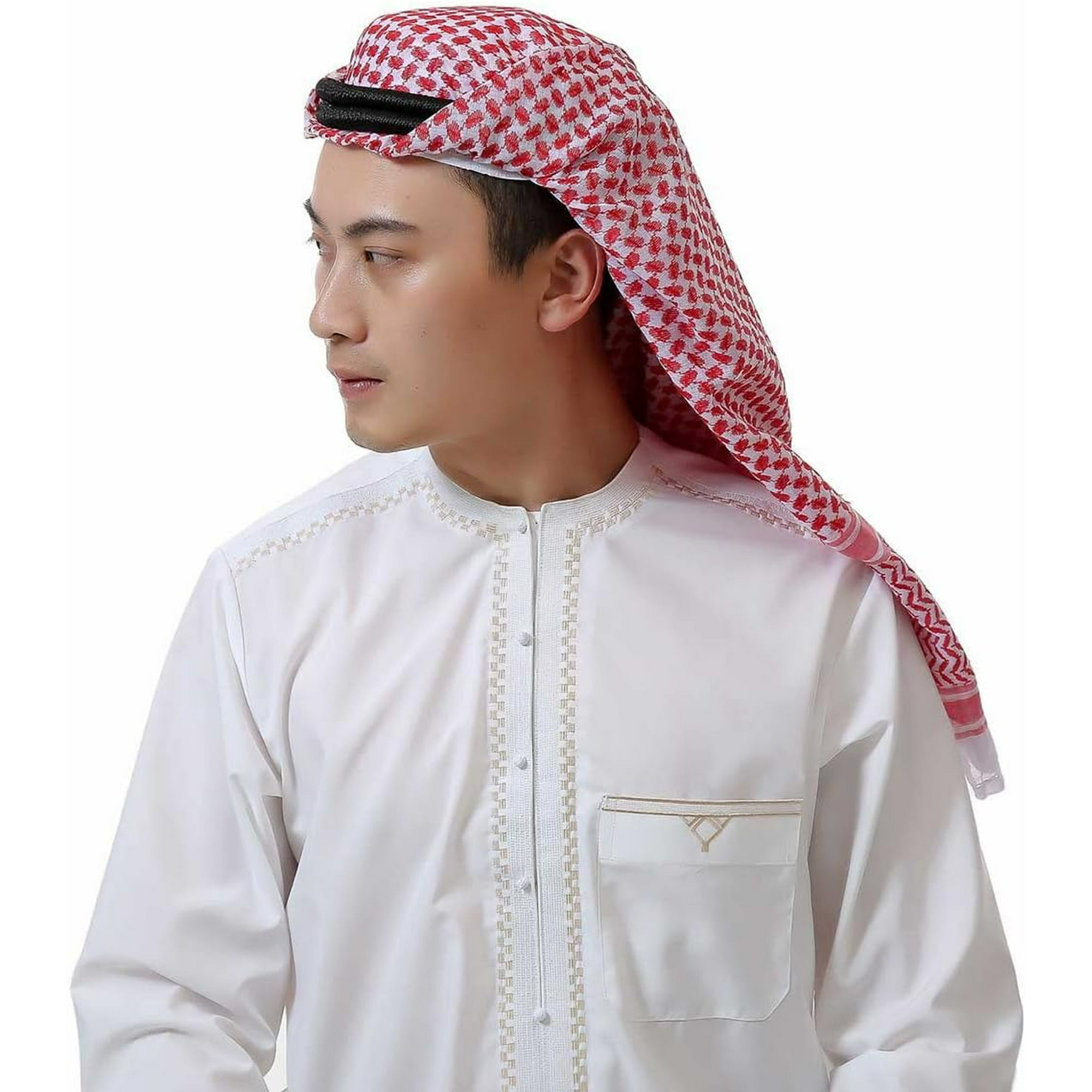 HAHDAXIA Mens Arab Keffiyeh Shemagh Desert Prince Head Wrap Scarf