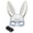 A001- Sourdough Bread Squishy, variant on Halloween Accessory, Led Halloween Mask, Rabbit Accessories, Mask for Masquerade Party, 14X11 in Light Up White Bunny Masquerade Mask with Blue and Yellow Battery Operated Led