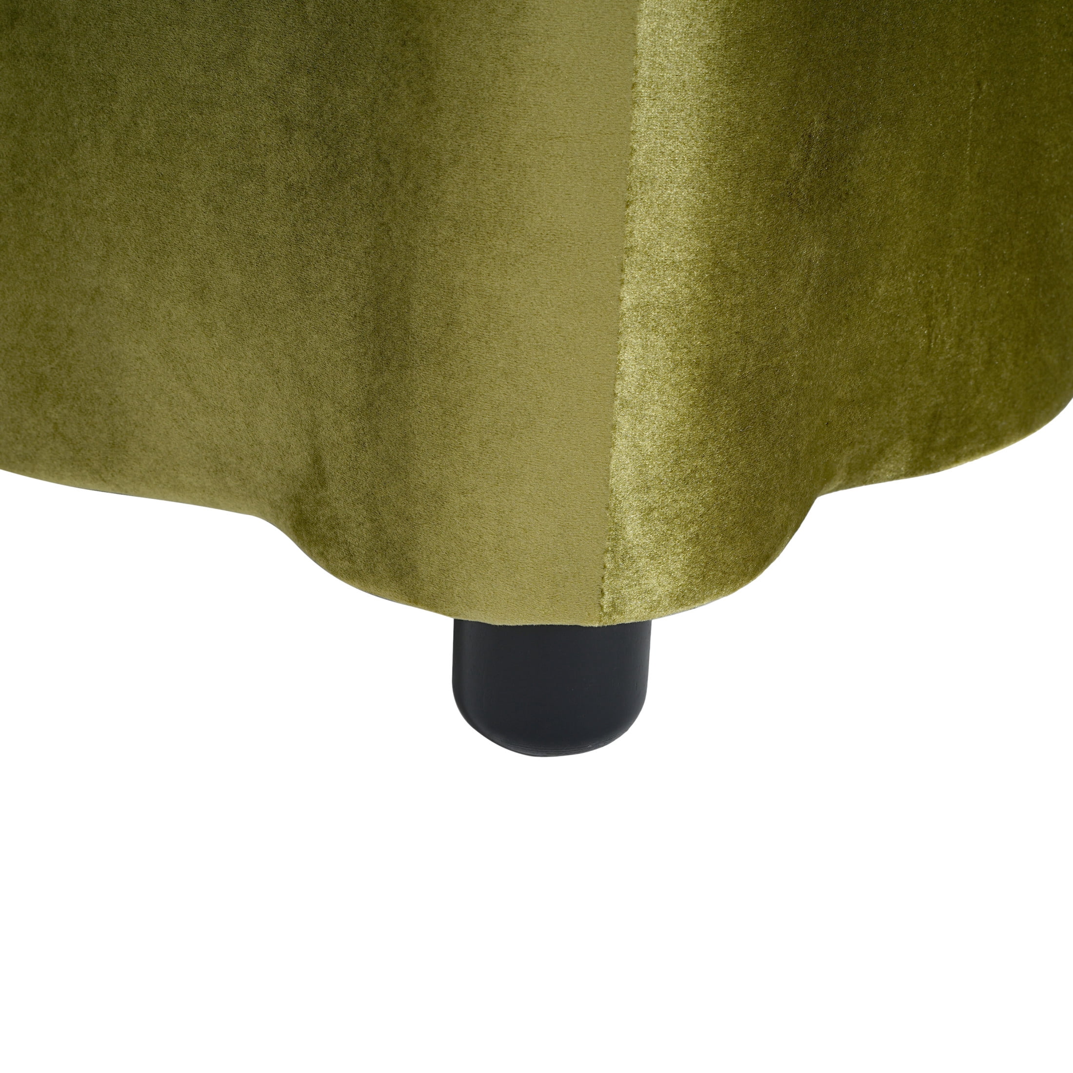 Christopher Knight Home 50" Modern Velvet Storage Ottoman with Scalloped Design, Solid Wood Frame, Olive Green