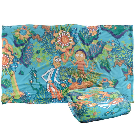 Rick and Morty Botanical Space Silky Touch Super Soft Throw Blanket 36' x 58',Multi Multicolor