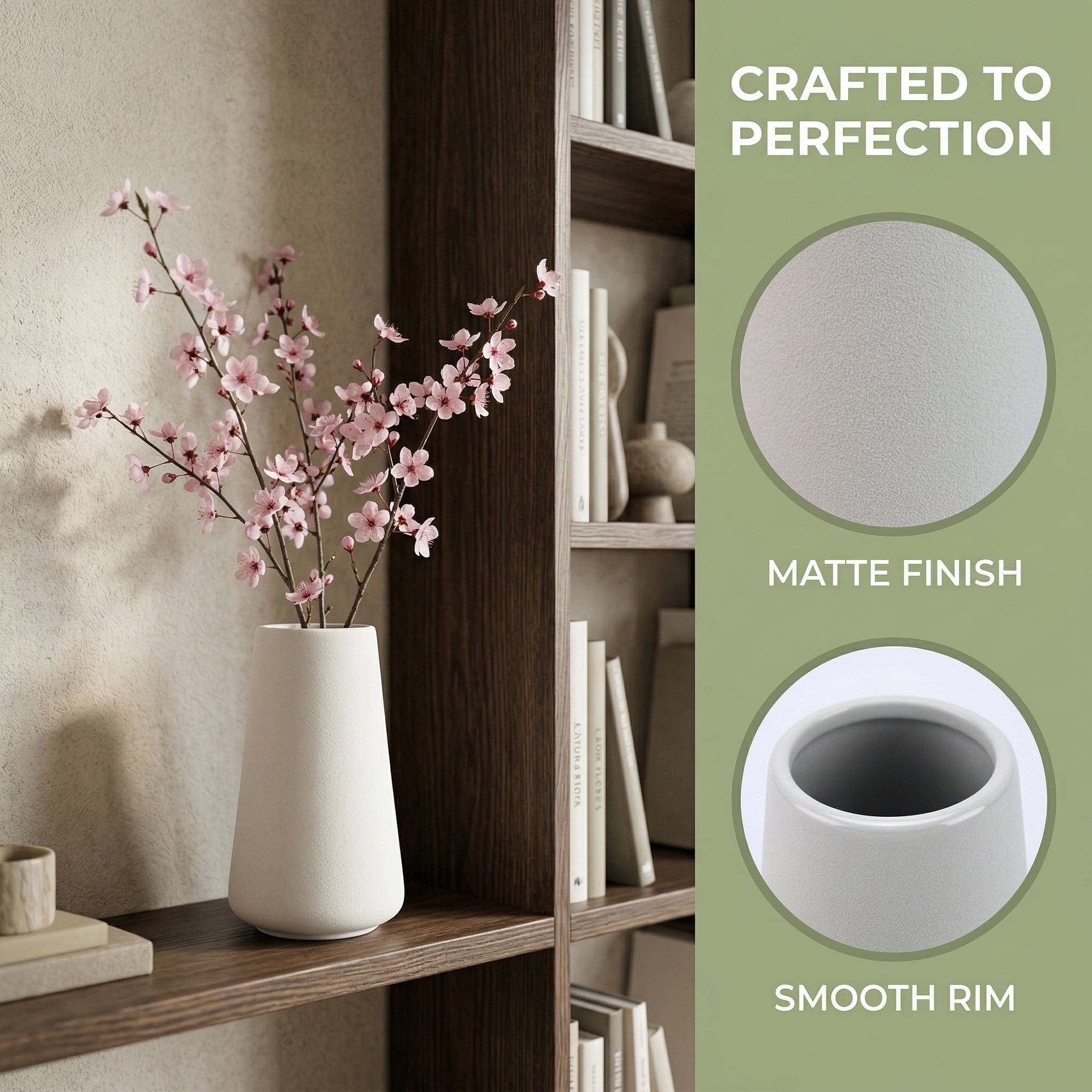 Unique Bargains Ceramic Bud Small Decorative Flower Vase Set White 3.4"L x 3.4"W x 5.9"H