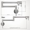 thumbnail image 4 of Kede Brushed Nickel Pot Filler, Pot Filler Faucet Wall Mount, Brass Folding Stretchable with Double Joint Swing Arm Single Hole Two Handles Kitchen Restaurant, 4 of 4