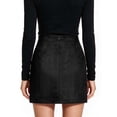 thumbnail image 2 of Gustave Women's High Waist Bodycon Mini Pencil Skirt Ladies Fashion Split A-Line Short Skirt Faux Suede Leather - Black, XL, 2 of 8
