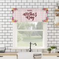 thumbnail image 4 of Happy Mother''s Day Pink Plaid Valance Curtains for Kitchen Windows Florals Pink White Buffalo Plaid Curtain Valances Decor Short Rod Pocket Window Treatment Drapes for Kitchen Bedroom 54x18in, 4 of 5