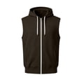 thumbnail image 4 of VBVC Men's Zip Up Vest Sleeveless Hoodie with Pockets , Fall Lightweight Drawstring Activewear Jacket For Men, Brown , S-3XL, 4 of 5