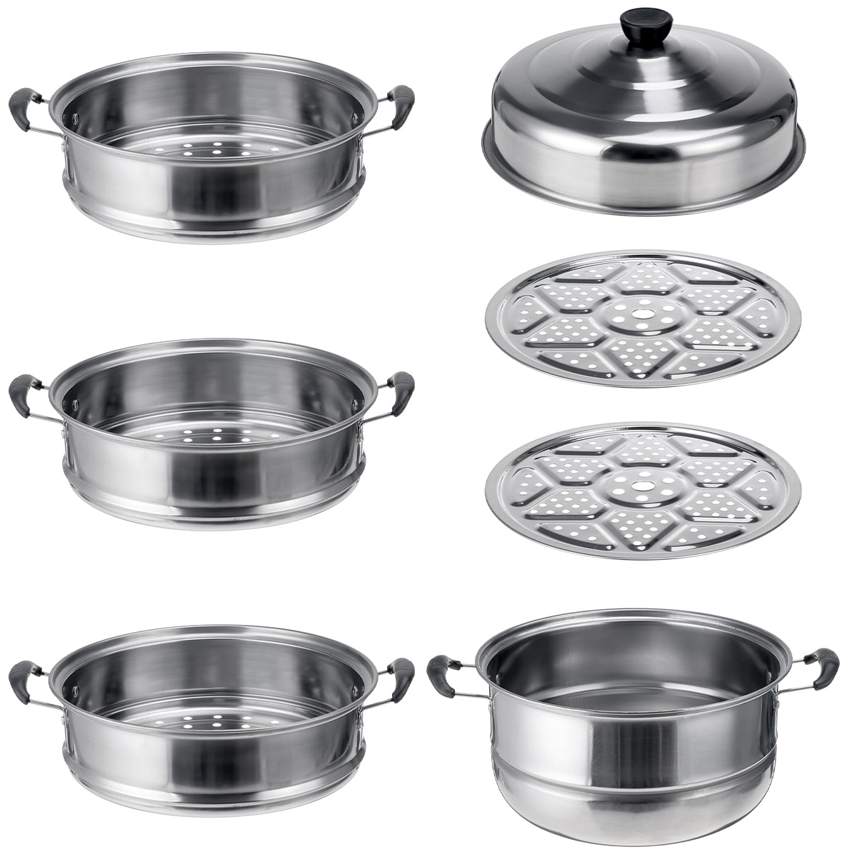 Details about   5-Tiers Kitchen Steamer Hot Pot Stainless Steel Steam Cookware Saucepan Cooker 