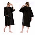 thumbnail image 2 of S SERENABLE Adult Hooded Bath Towel Beach Kayak Swim Windsurf Changing Robe Poncho Black, 2 of 9
