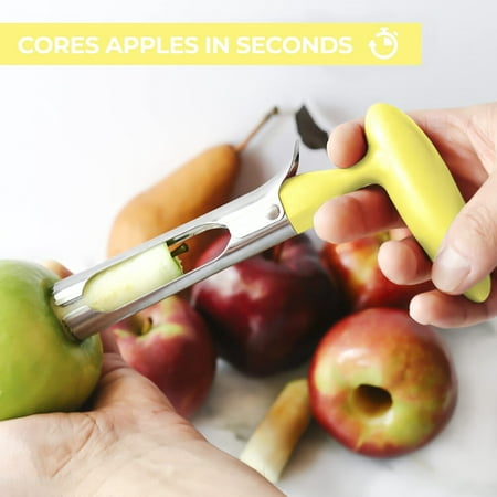 

ETERSTARLY Premium Apple Corer - Durable Stainless Steel Remover - Easy to Use - Ideal for Pears Bell Peppers Fuji Honeycrisp Gala and Pink Lady Apples - Yellow
