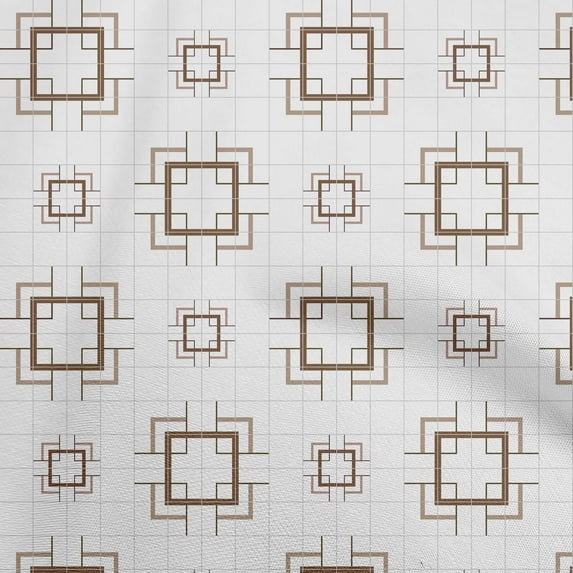 oneOone Georgette Viscose Brown Fabric Geometric Diy Clothing Quilting Fabric Print Fabric By Yard 42 Inch Wide