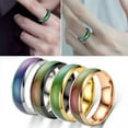 thumbnail image 5 of HOOUN Mood Ring 9-10 Size Ring Band Unnisex 6mm Stainless Steel Colour Changing-rose golden-10, 5 of 9