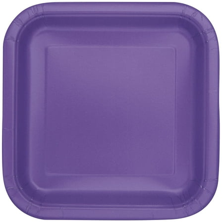 Neon Purple Square 9" Dinner Plates, 14ct