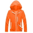 thumbnail image 6 of Cethrio Girls Sun Protection Jackets, Lightweight Summer Long Sleeve Full Zip Kids Rash Guard Outerwear with Hood Orange Size 12, 6 of 6