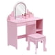 thumbnail image 5 of Yeshouse Espejo iluminado y estantes abiertos Tocador infantil - Mesa de maquillaje de princesa con taburete, cajón y juguetes de imitación, 5 of 8