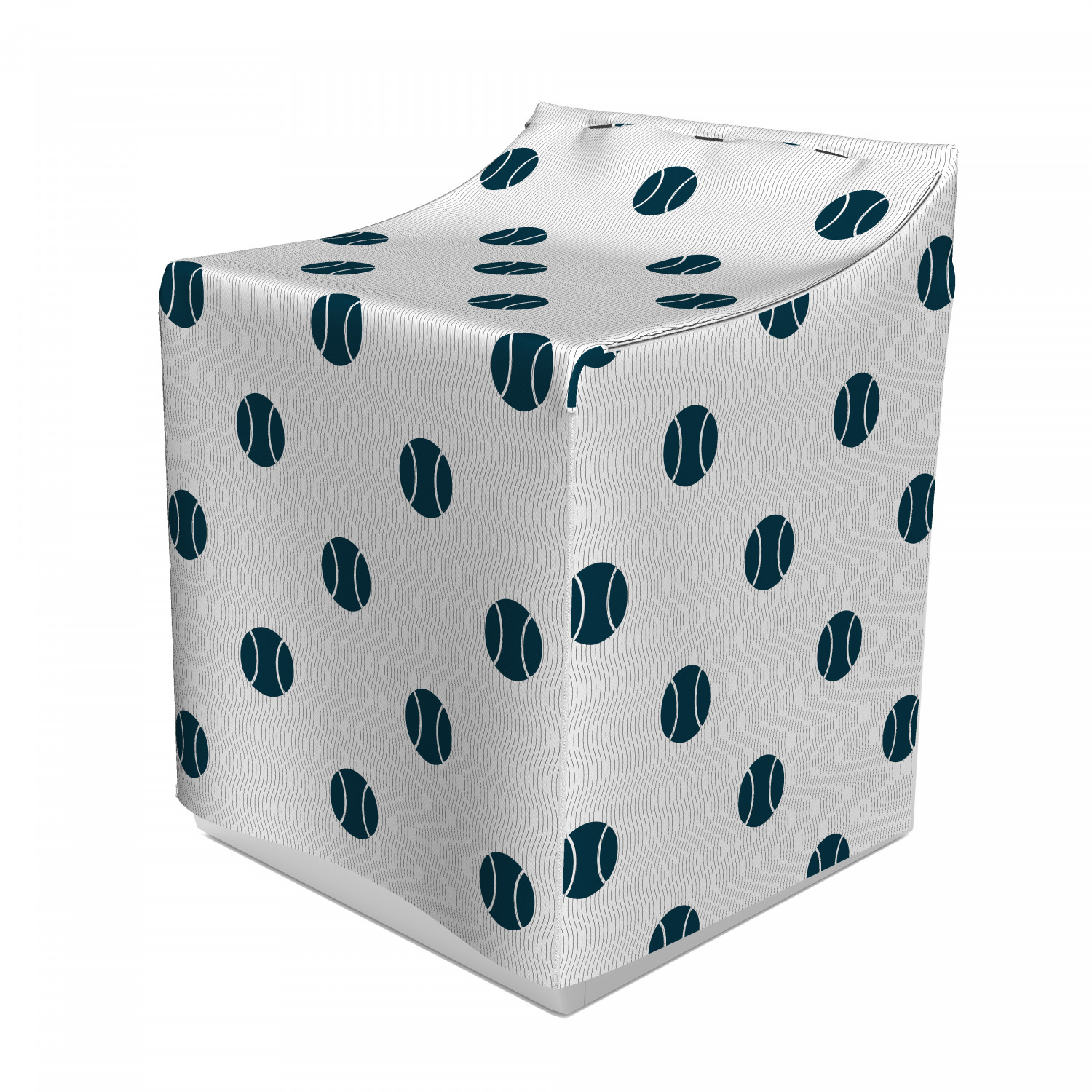 Baseball Washer Cover, Geometric Wavy Lines in Vertical Alignment with