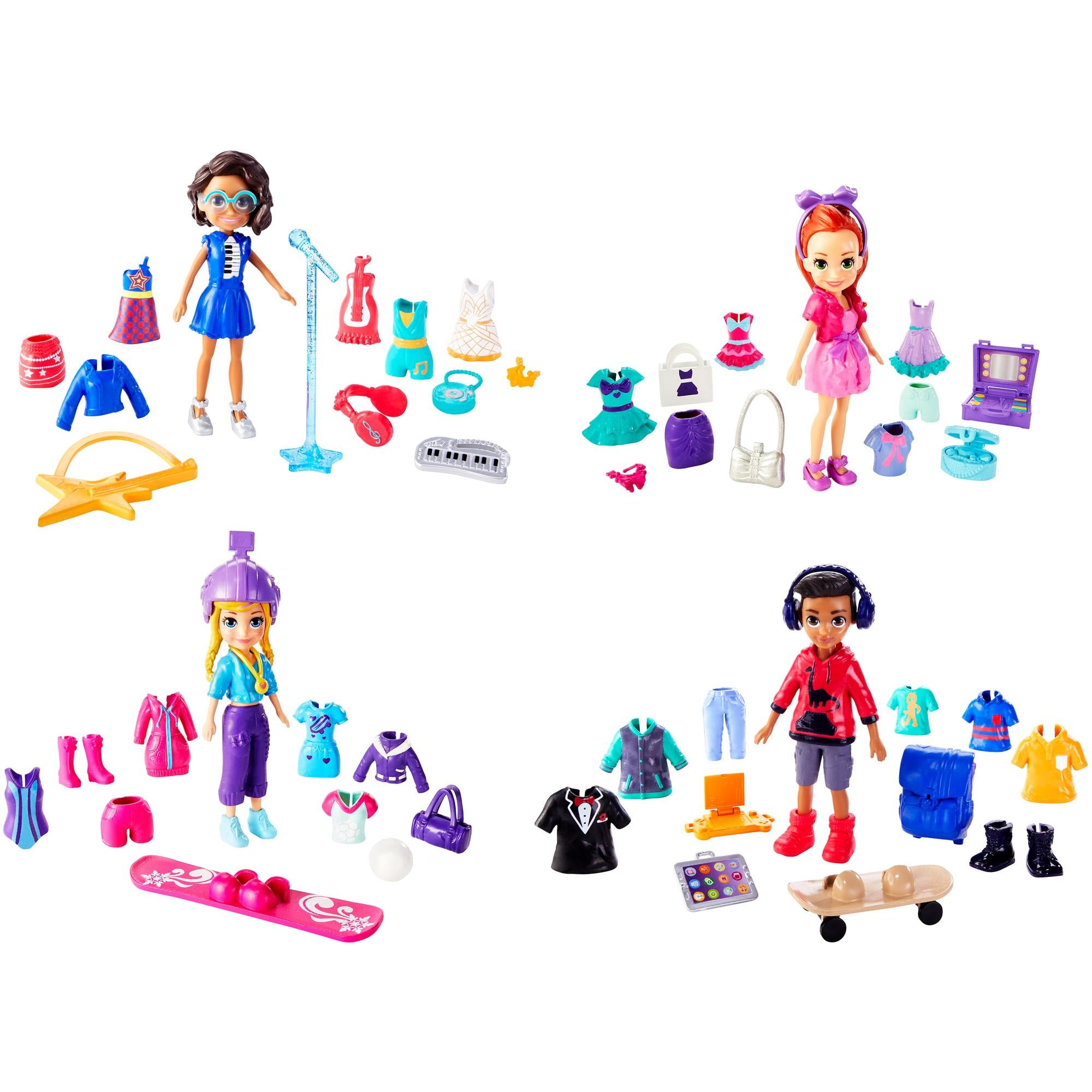 Styls 5er Set Mattel Polly Pocket Geschenkset Minipuppen verschiedene Outfits 