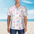 thumbnail image 4 of Fotbe Easter Colorful Rabbit Hawaiian Shirt for Men Unisex Summer Beach Casual Short Sleeve Cotton Linen Button Down Shirts-3X-Large, 4 of 9