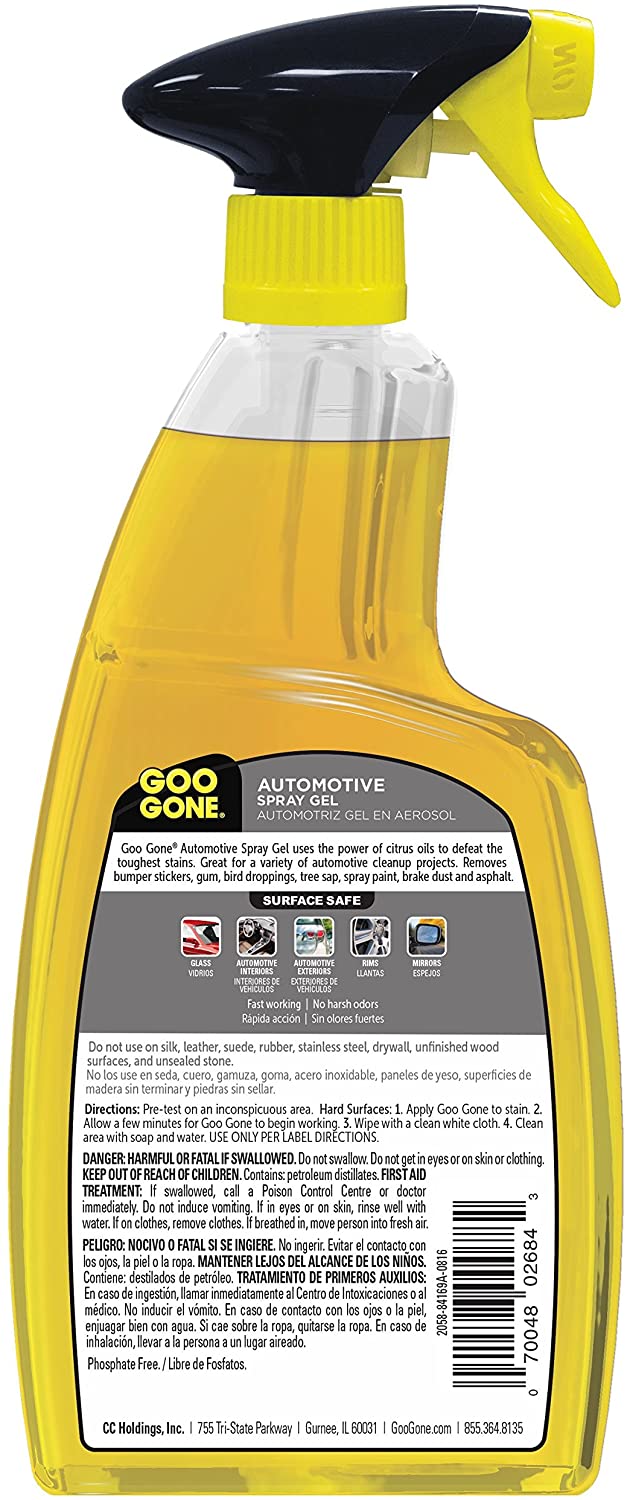 Goo Gone Automotive Adhesive Spray Gel Cleaner for Tires, Rims, Stickers, Bugs, Tar & Sap - 24 oz - image 2 of 8