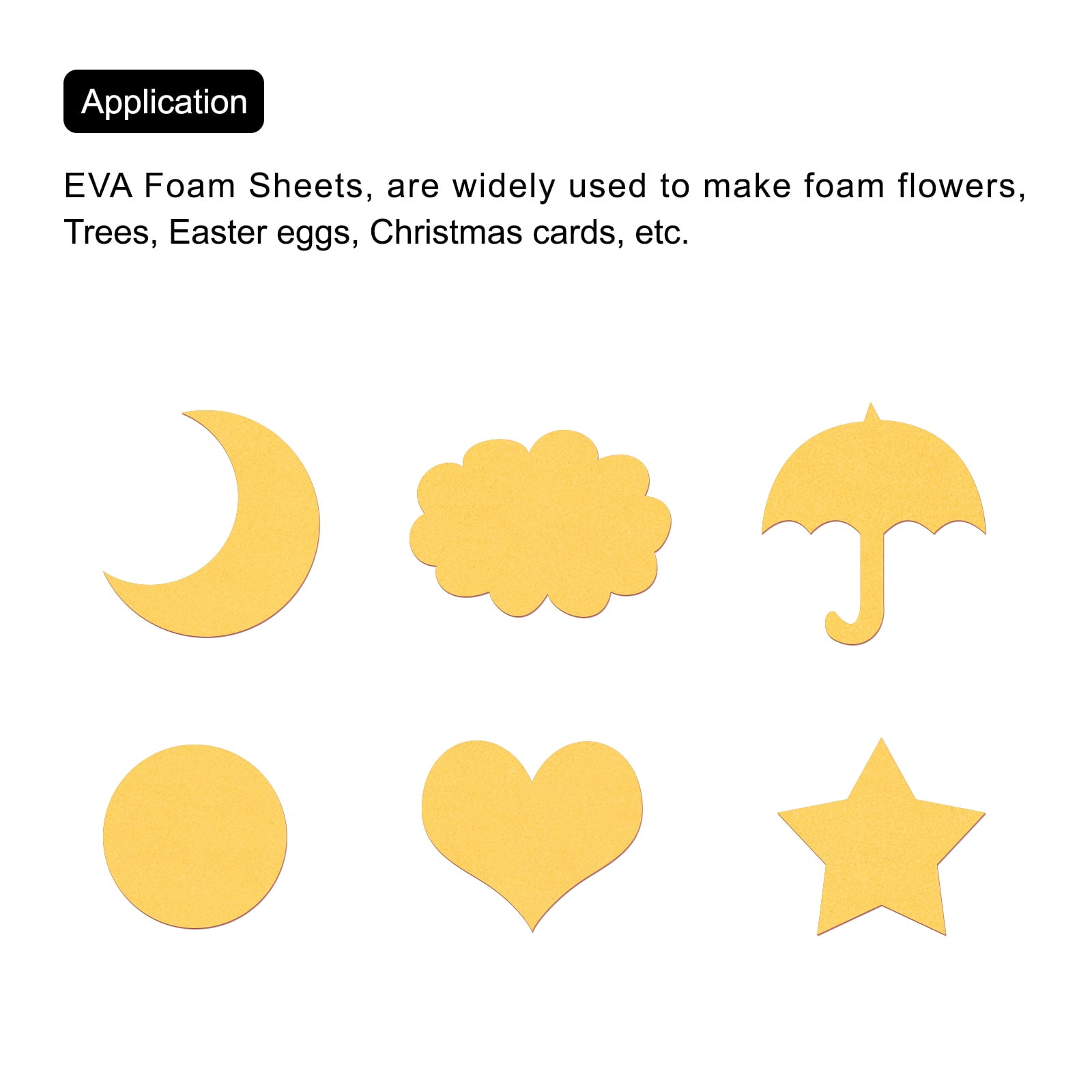 Uxcell EVA Foam Sheets Gold 35.4 Inch x 19.7 Inch 2mm Thick Crafts Foam Sheets for Costumes, Arts and Crafts Projects Pack of 5