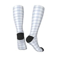 thumbnail image 4 of Daiia Sports Socks Blue Checkboard Printed Novelty Crew Socks for Men Women Knee High Socks Cotton Socks Soft & Breathable Support Unisex Socks, 4 of 9