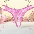 thumbnail image 4 of Elainilye Fashion Womens Crotchless Panties Set Sexy Transparent Underwear Sling Solid Color Thong Underwear,Pink, 4 of 5