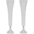thumbnail image 5 of 2 Pieces Crystal Trumpet Flower Vase 20 inch Tall Flower Vase Trumpet Flower Stand Silver Crystal Beaded Trumpet Vase Crystal Flower Stand Wedding Centerpieces Vase Crystal Floral Stand, 5 of 9
