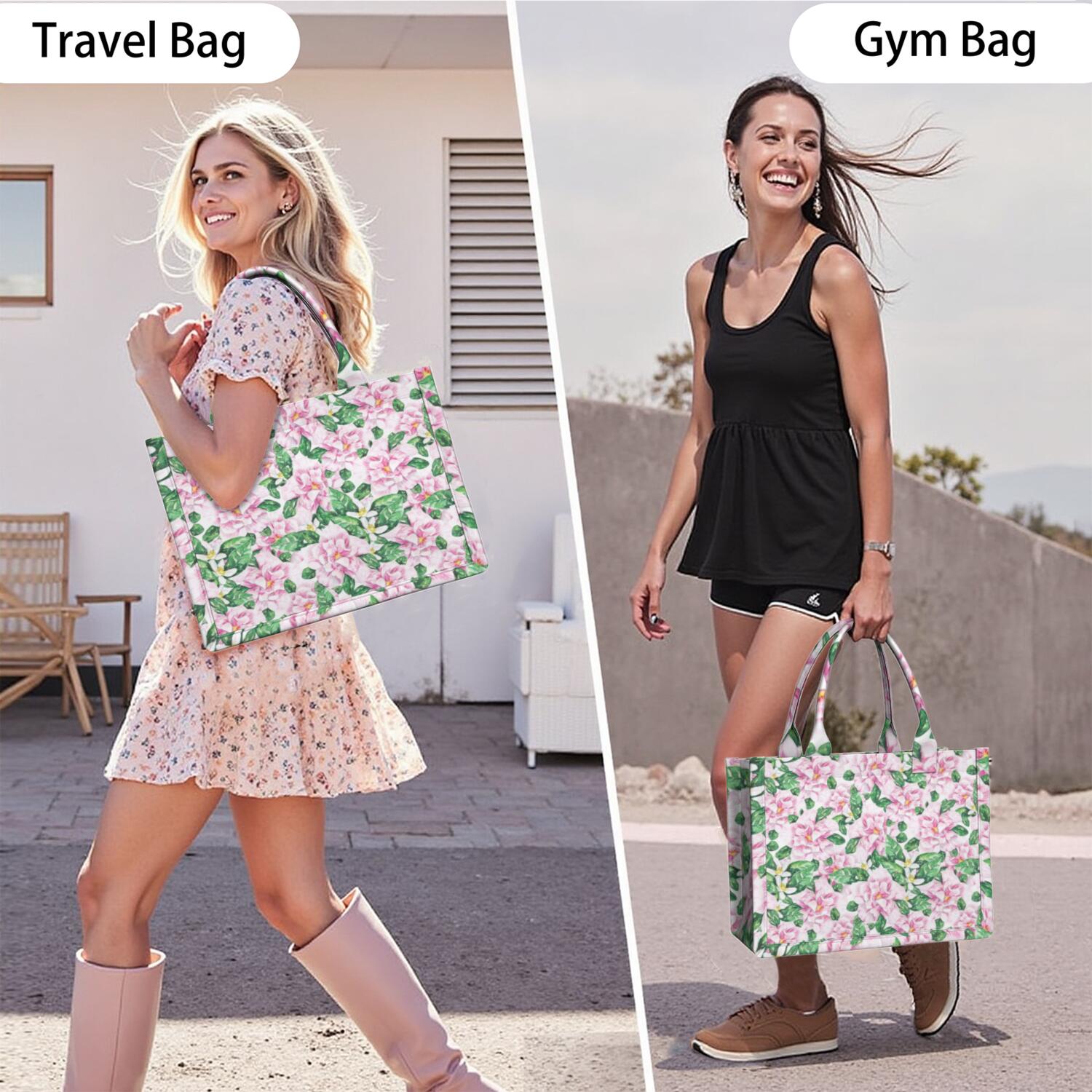 Large Capacity Tote Bag,Pioneer Flower Floral Print Pattern Handbag Fashion Luxury Tote Bag,15.7"x13"x 5.1" Inches,Laptop Compatible
