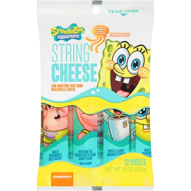 Nickelodeon Spongebob Mozzarella String Cheese 10oz., 12 ...