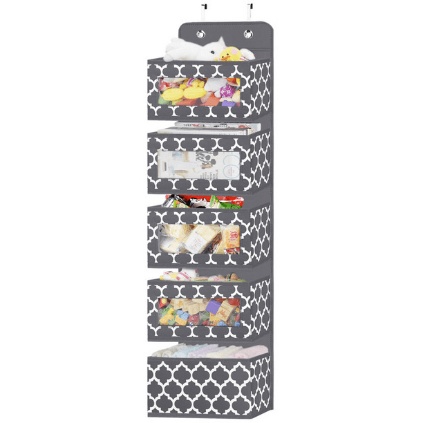 Homyfort Over the Door Organizer with 5 Large Pockets, Wall Mount