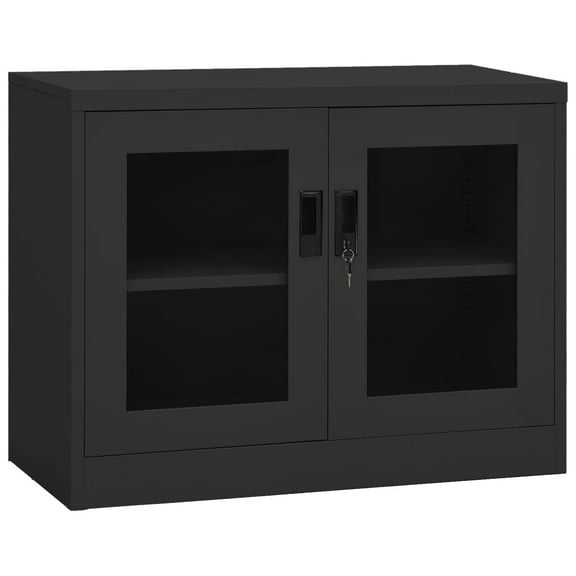 vidaXL Office Cabinet Anthracite 35.4"x15.7"x27.6" Steel