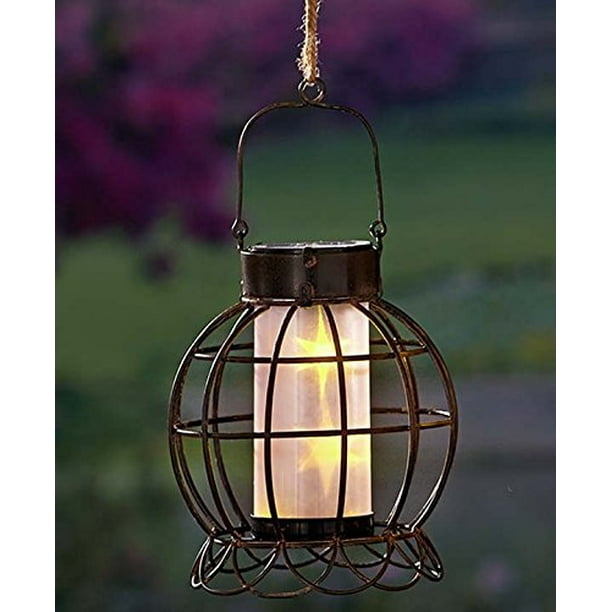 Rustic Solar Garden Lanterns (Brown)