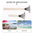 thumbnail image 3 of HLONK 2 Pcs Rake with Wood Handle Clamming Oyster Sand Scoops for Beach Ice Fishing Skimmer, 3 of 7