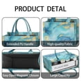 thumbnail image 4 of Large Capacity Tote Bag,Blue and Gold Marble Wavy Veins Pattern Handbag Fashion Luxury Tote Bag,15.7"x13"x 5.1" Inches,Laptop Compatible, 4 of 6