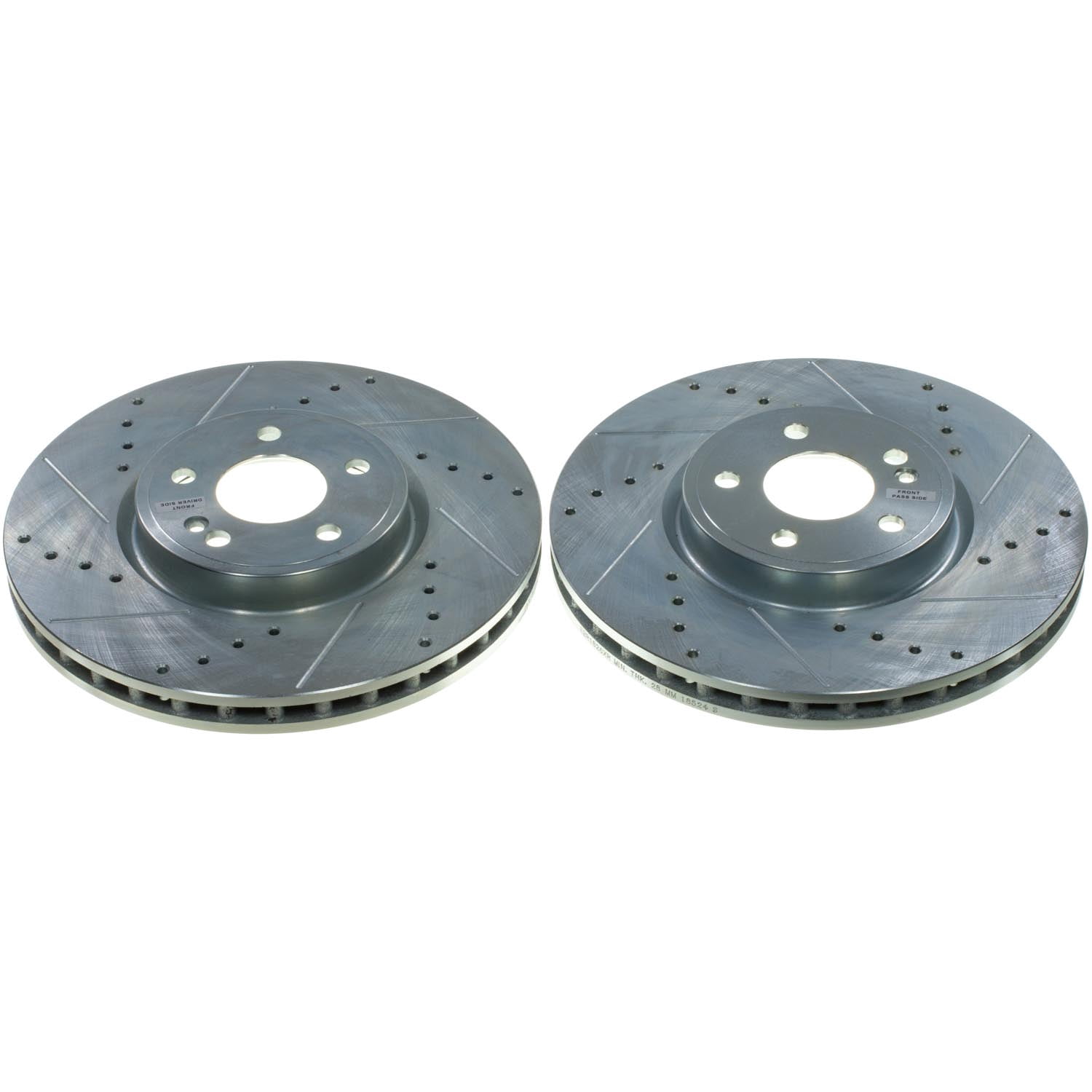 PowerStop Front Drilled and Slotted Brake Rotor Pair for Mercedes-Benz A220 2019-22, Mercedes-Benz CLA250 2020-26, EBR1826XPR