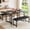 Black, variant on Tomnk 63" Extendable Dining Table with Bench, Kitchen Table Set for 4-6, Expandable Dinner Table and Bench Set with Metal Frame & Wood Top, Black